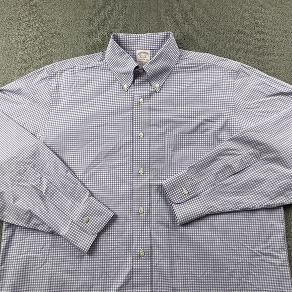 Brooks Brothers Shirt Adult Size 16.5 - 35 Check Button Up Long Sleeve Casual - Picture 3 of 13
